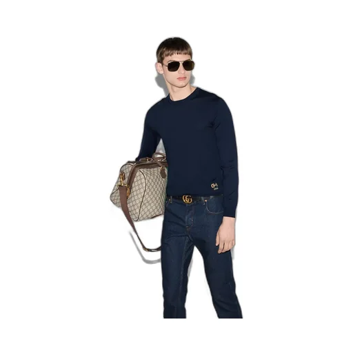 Wool sweater with Horsebit intarsia