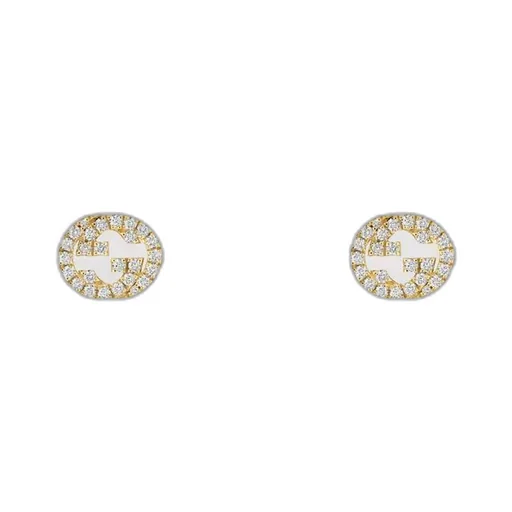 Gucci Interlocking studs with diamonds