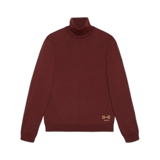 Wool jumper with Horsebit intarsia