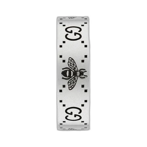 GG and bee engraved ring