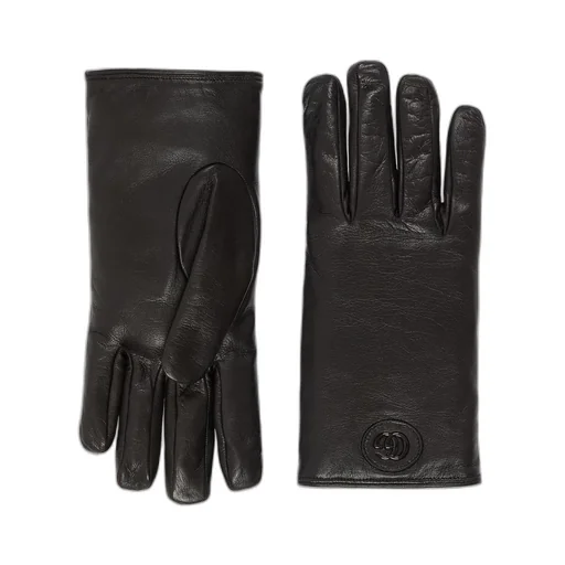 Leather gloves with Double G