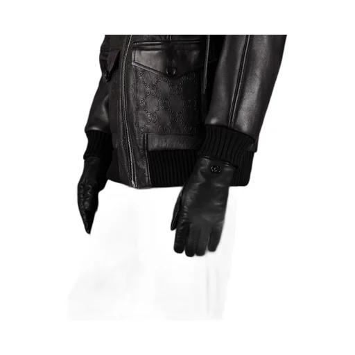 Leather gloves with Double G