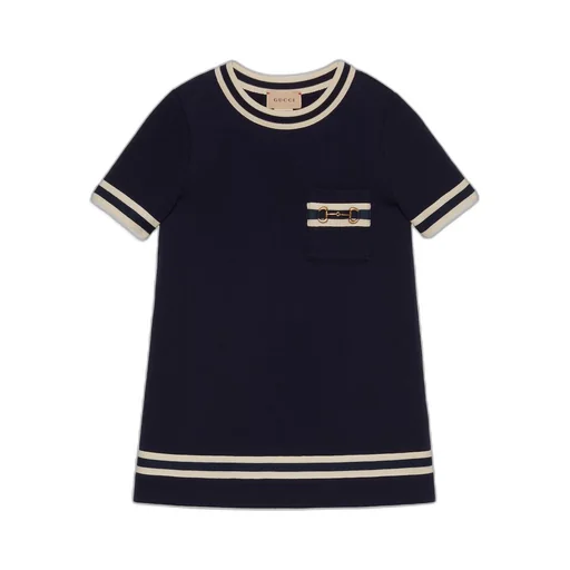 Children's cotton jersey dress with Horsebit