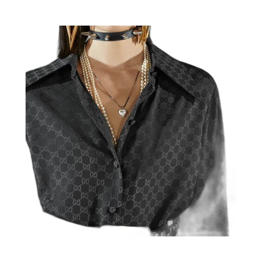 GG silk crêpe shirt
