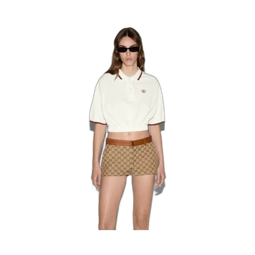 Cotton piquet polo shirt with Web