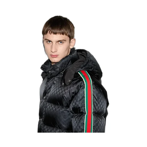 GG nylon jacquard jacket with Web