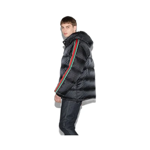 GG nylon jacquard jacket with Web