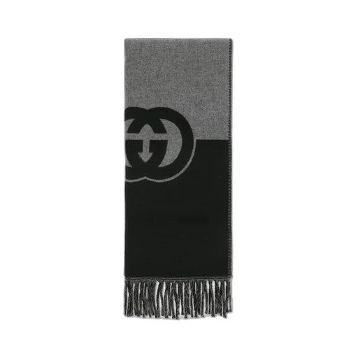 Wool cashmere scarf with Interlocking G