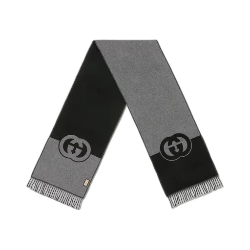 Wool cashmere scarf with Interlocking G