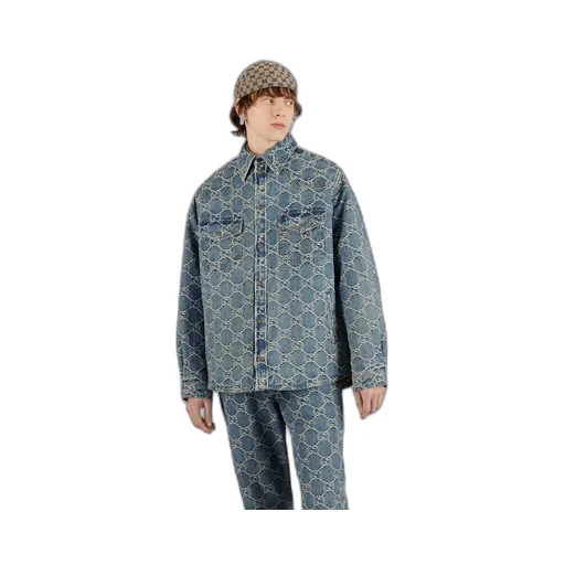 GG jacquard denim shirt