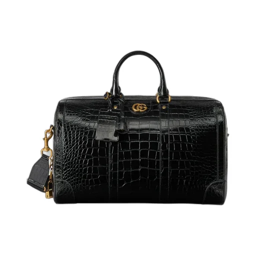 Crocodile duffle bag with Double G
