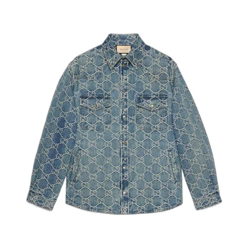 GG jacquard denim shirt