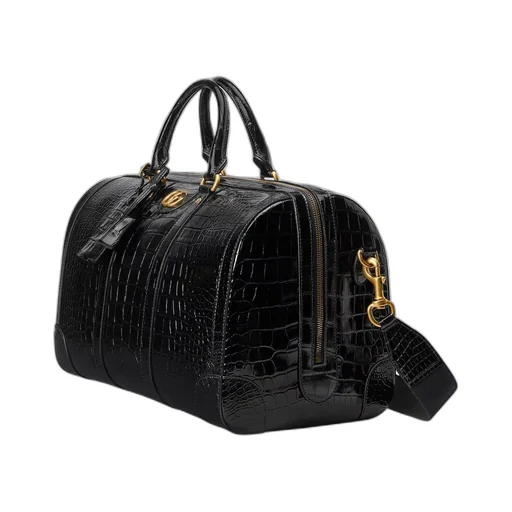 Crocodile duffle bag with Double G