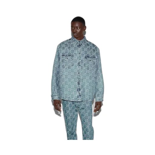 GG jacquard denim shirt