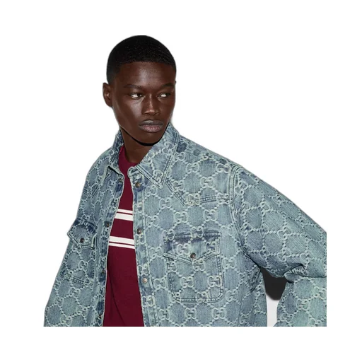 GG jacquard denim shirt