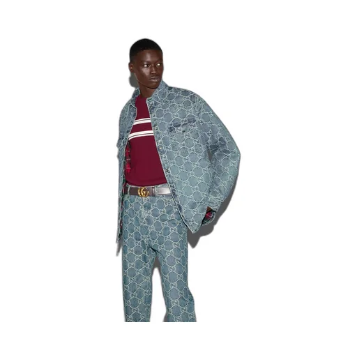 GG jacquard denim shirt