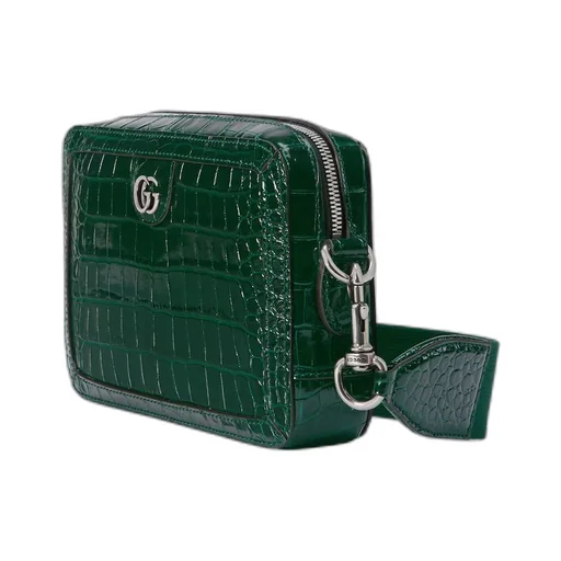 Crocodile crossbody bag with Double G
