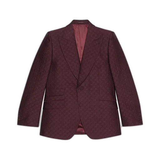 Horsebit wool silk jacquard jacket
