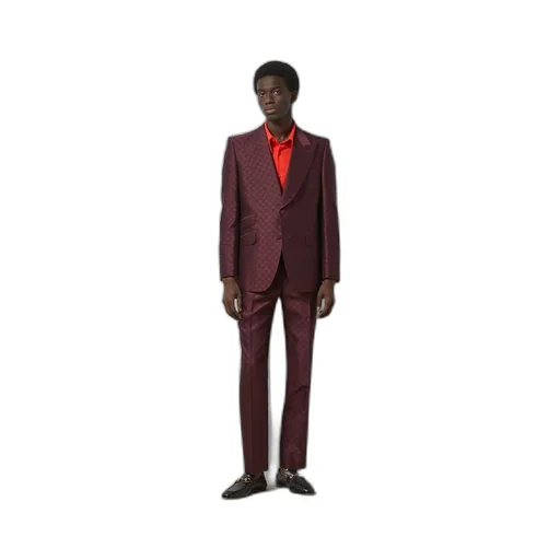 Horsebit wool silk jacquard jacket