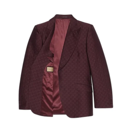 Horsebit wool silk jacquard jacket