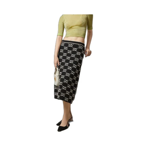 GG wool bouclé jacquard skirt