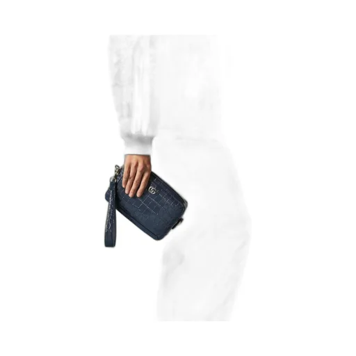Crocodile crossbody bag with Double G