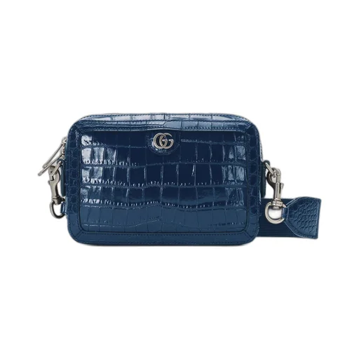 Crocodile crossbody bag with Double G