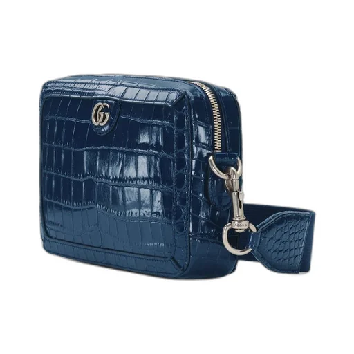 Crocodile crossbody bag with Double G