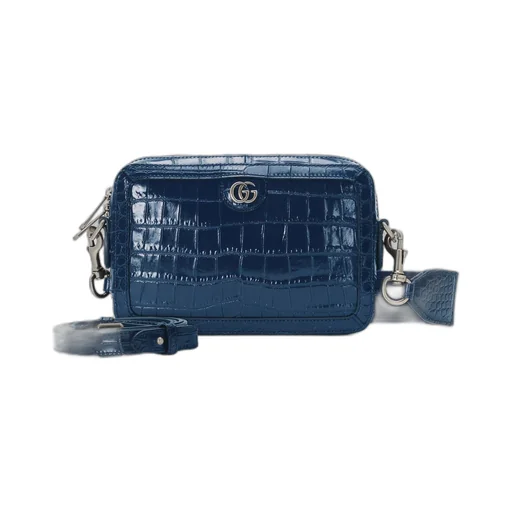 Crocodile crossbody bag with Double G