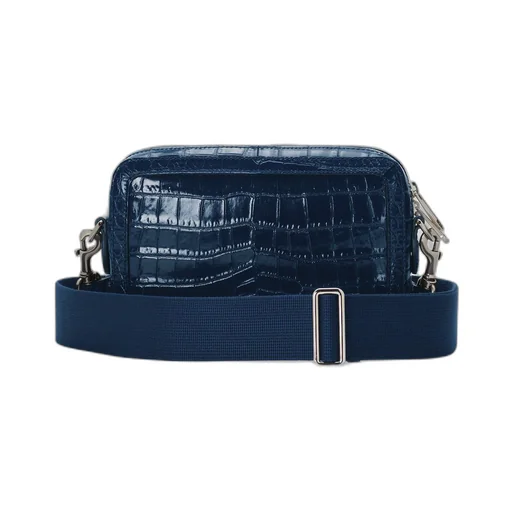 Crocodile crossbody bag with Double G