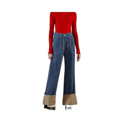 Denim trouser with GG cuff