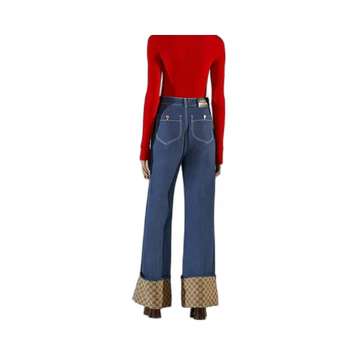 Denim trouser with GG cuff
