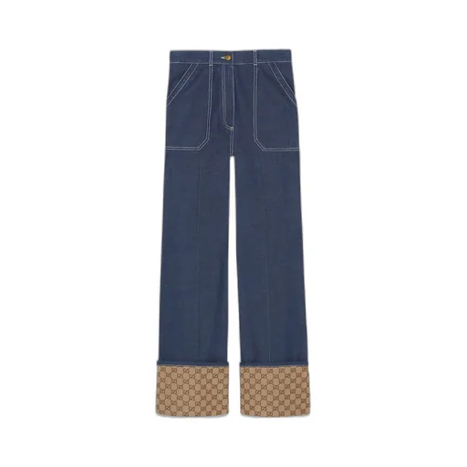 Denim trouser with GG cuff