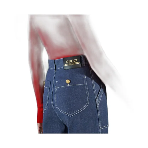 Denim trouser with GG cuff