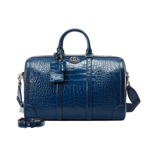 Crocodile duffle bag with Double G