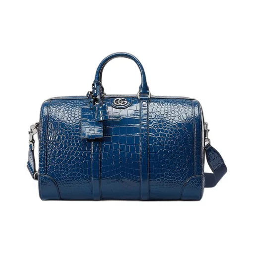 Crocodile duffle bag with Double G