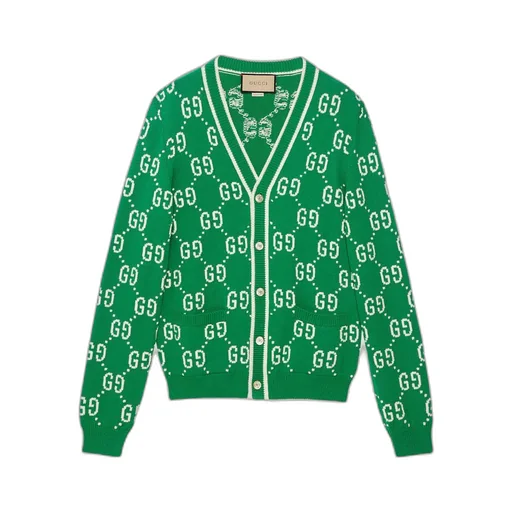 GG cotton intarsia cardigan