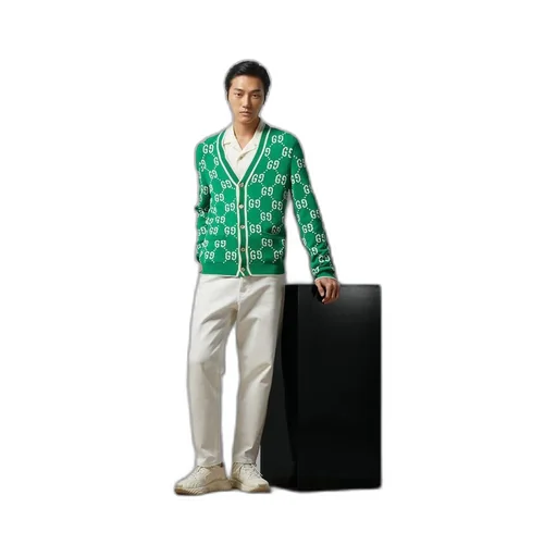 GG cotton intarsia cardigan