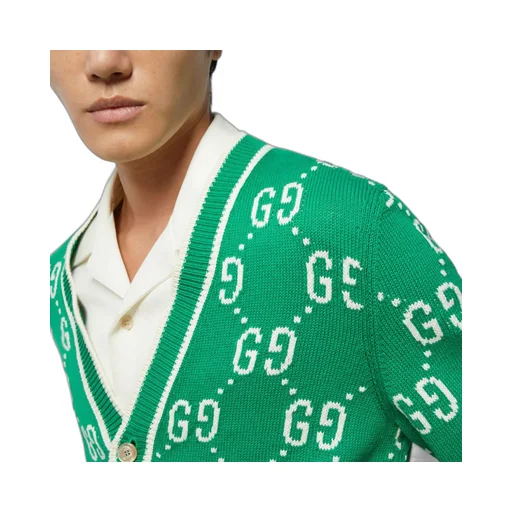 GG cotton intarsia cardigan