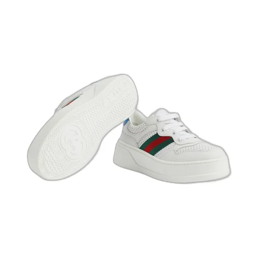 Children's leather trainer with Web
