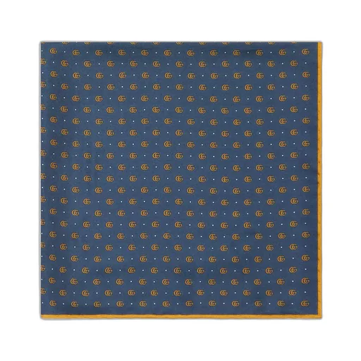Double G and polka dot silk pocket square