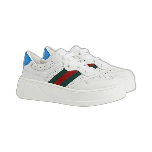 Children's leather trainer with Web