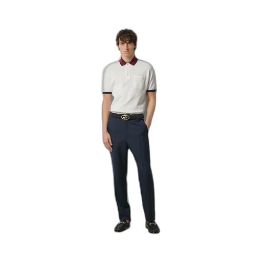 Cotton piquet polo with Web collar