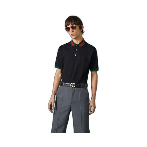 Cotton piquet polo with Web collar