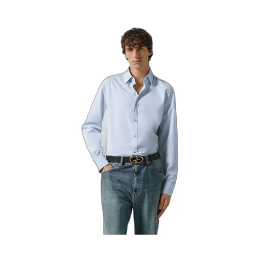 Cotton poplin shirt with Double G