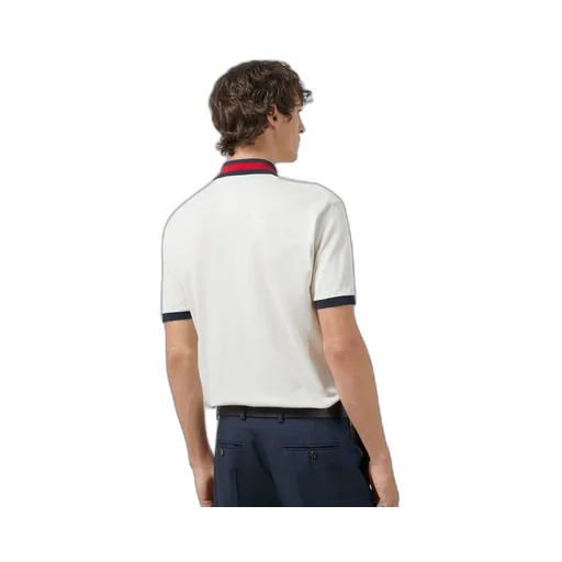 Cotton piquet polo with Web collar