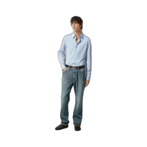 Cotton poplin shirt with Double G