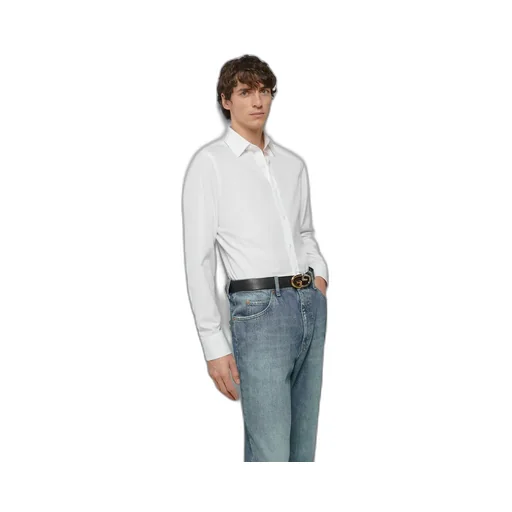 Cotton poplin shirt with Double G