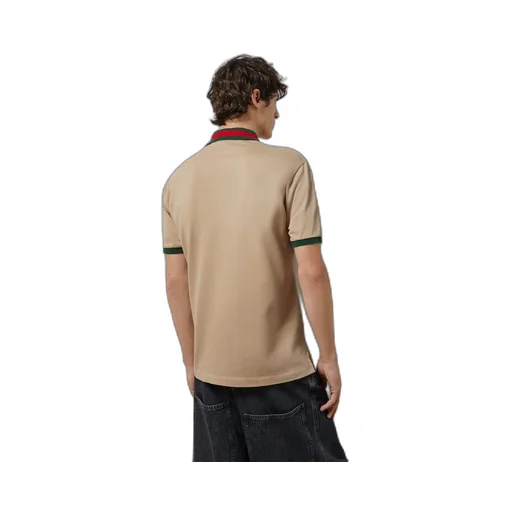 Cotton piquet polo with Web collar