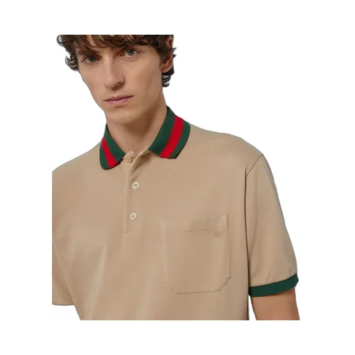 Cotton piquet polo with Web collar